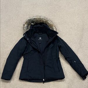 Obermeyer Black Ski Jacket with Faux Fur Hood size 4